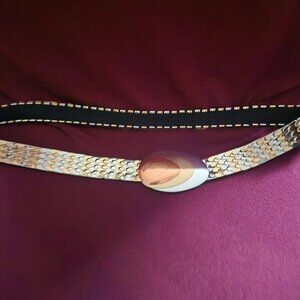 Cute Tri-color metal stretch belt